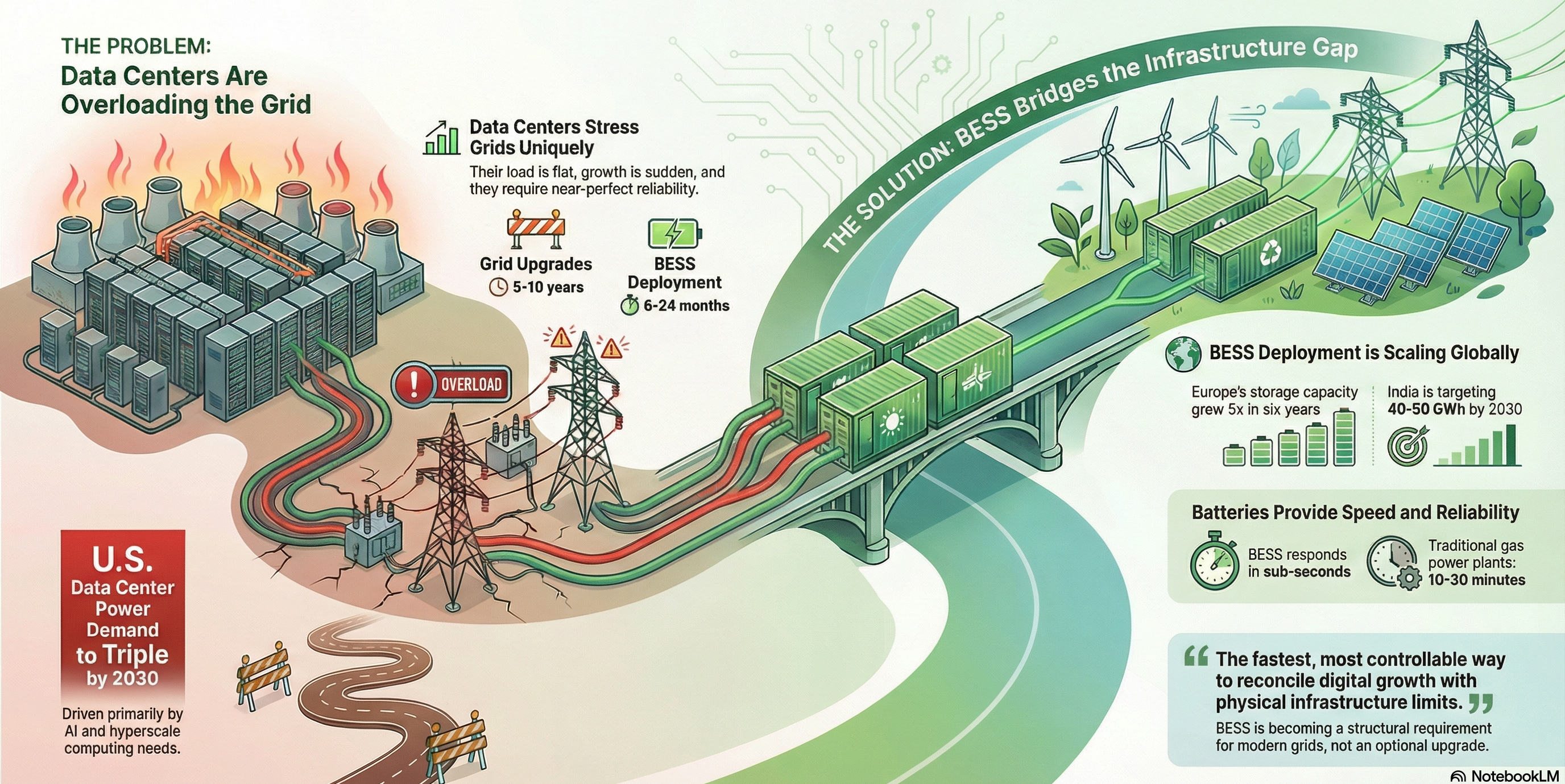 How BESS enables data center growth by bridging grid infrastructure gaps